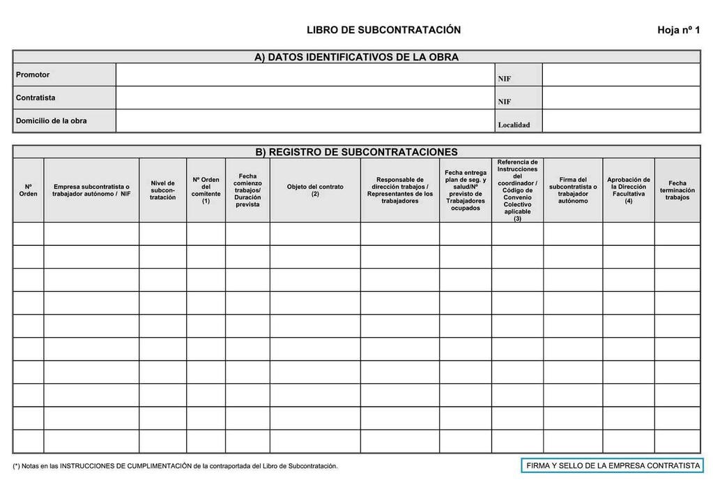 Libro de Subcontratación